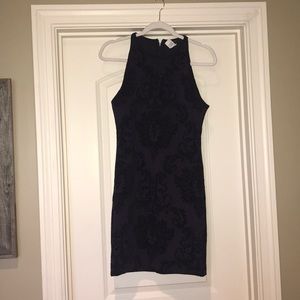 Black and purple body con dress